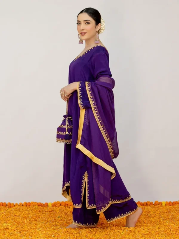 purple crepe kurta